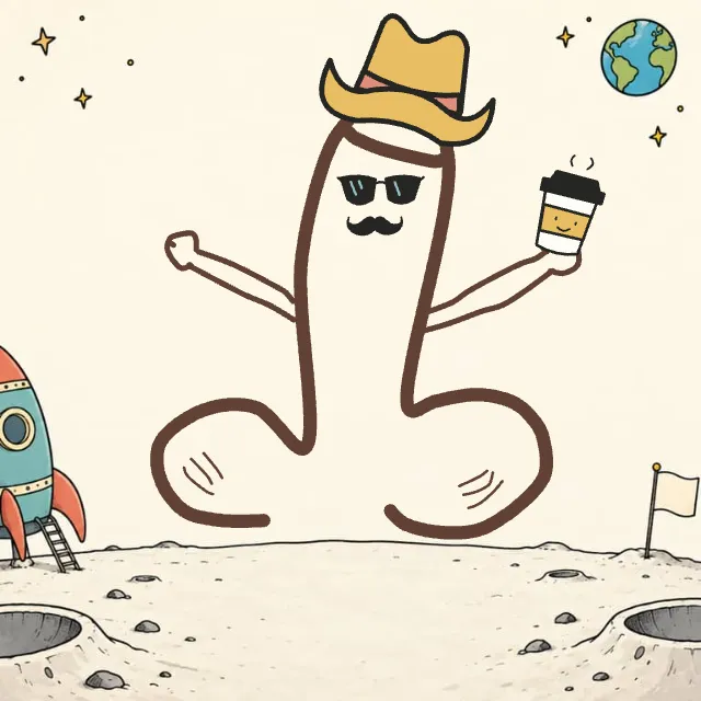 “Real Moon Landing”, a drawing by gaxx